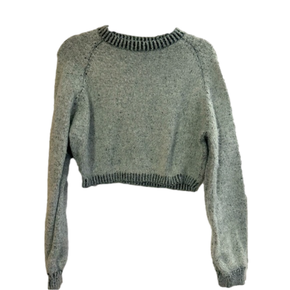 Blue Blush Soft Fuzzy Crop Cropped Sweater Large